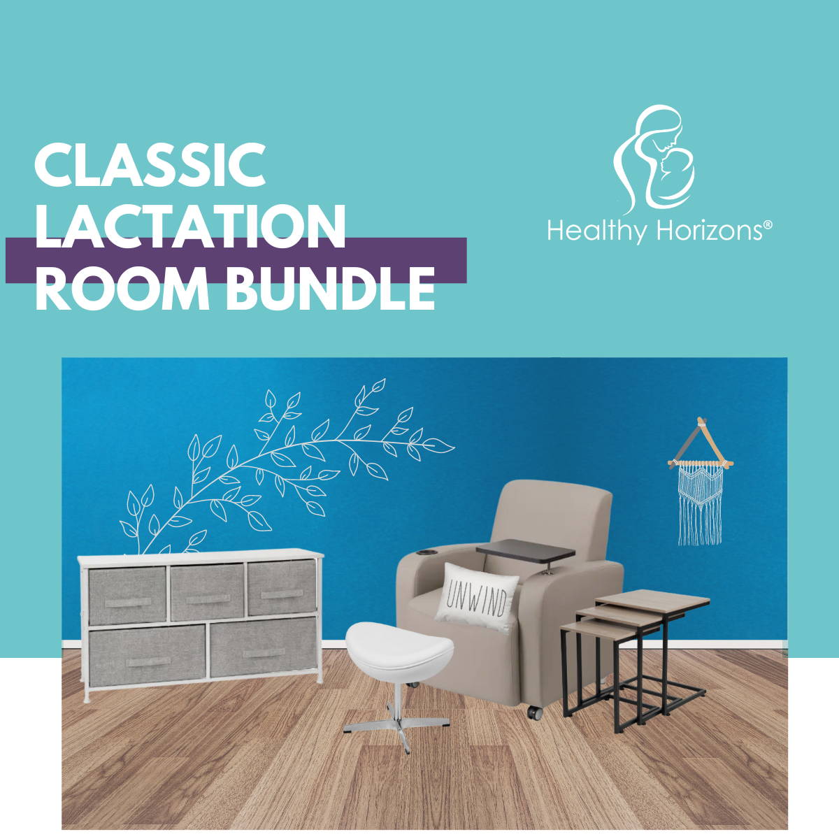 Lactation Room Decor and Furniture Bundle Healthy Horizons Breastfeeding Centers, Inc.